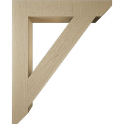 Ekena Millwork - BKTUR055X34X42TRA06RCPR - Timberthane Faux Wood Traditional Style Bracket, Slat Ends, 5 1/2"W x 34"D x 42"H, Primed Tan