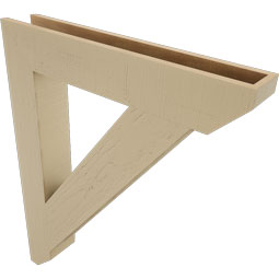 Ekena Millwork - BKTUR055X34X42TRA06RCPR - Timberthane Faux Wood Traditional Style Bracket, Slat Ends, 5 1/2"W x 34"D x 42"H, Primed Tan