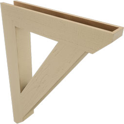 Ekena Millwork - BKTUR055X34X46TRA06RCPR - Timberthane Faux Wood Traditional Style Bracket, Slat Ends, 5 1/2"W x 34"D x 46"H, Primed Tan