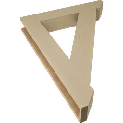 Ekena Millwork - BKTUR055X34X46TRA06RCPR - Timberthane Faux Wood Traditional Style Bracket, Slat Ends, 5 1/2"W x 34"D x 46"H, Primed Tan