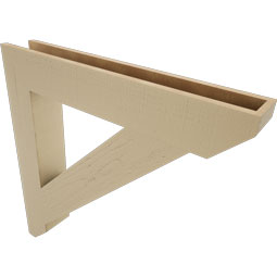 Ekena Millwork - BKTUR055X36X36TRA06RCPR - Timberthane Faux Wood Traditional Style Bracket, Slat Ends, 5 1/2"W x 36"D x 36"H, Primed Tan