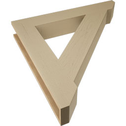Ekena Millwork - BKTUR055X36X36TRA06RCPR - Timberthane Faux Wood Traditional Style Bracket, Slat Ends, 5 1/2"W x 36"D x 36"H, Primed Tan