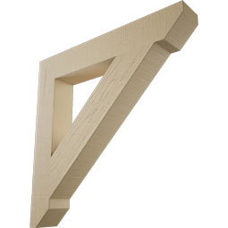 Ekena Millwork - BKTUR055X36X36TRA06RCPR - Timberthane Faux Wood Traditional Style Bracket, Slat Ends, 5 1/2"W x 36"D x 36"H, Primed Tan