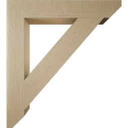 Ekena Millwork - BKTUR055X36X40TRA06RCPR - Timberthane Faux Wood Traditional Style Bracket, Slat Ends, 5 1/2"W x 36"D x 40"H, Primed Tan