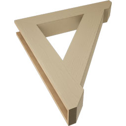 Ekena Millwork - BKTUR055X36X40TRA06RCPR - Timberthane Faux Wood Traditional Style Bracket, Slat Ends, 5 1/2"W x 36"D x 40"H, Primed Tan