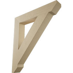 Ekena Millwork - BKTUR055X36X40TRA06RCPR - Timberthane Faux Wood Traditional Style Bracket, Slat Ends, 5 1/2"W x 36"D x 40"H, Primed Tan