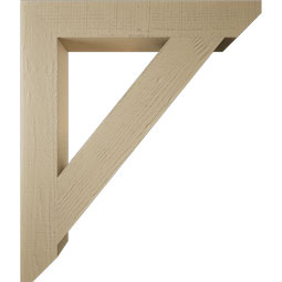 Ekena Millwork - BKTUR055X36X42TRA06RCPR - Timberthane Faux Wood Traditional Style Bracket, Slat Ends, 5 1/2"W x 36"D x 42"H, Primed Tan