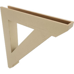 Ekena Millwork - BKTUR055X36X42TRA06RCPR - Timberthane Faux Wood Traditional Style Bracket, Slat Ends, 5 1/2"W x 36"D x 42"H, Primed Tan