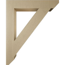 Ekena Millwork - BKTUR055X36X44TRA06RCPR - Timberthane Faux Wood Traditional Style Bracket, Slat Ends, 5 1/2"W x 36"D x 44"H, Primed Tan