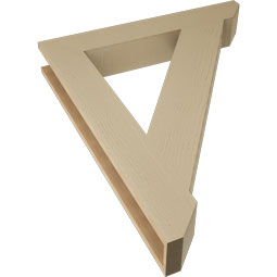Ekena Millwork - BKTUR055X36X44TRA06RCPR - Timberthane Faux Wood Traditional Style Bracket, Slat Ends, 5 1/2"W x 36"D x 44"H, Primed Tan
