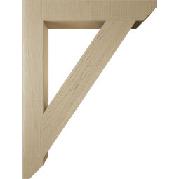 Ekena Millwork - BKTUR055X36X48TRA06RCPR - Timberthane Faux Wood Traditional Style Bracket, Slat Ends, 5 1/2"W x 36"D x 48"H, Primed Tan