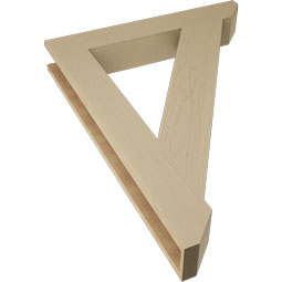 Ekena Millwork - BKTUR055X36X48TRA06RCPR - Timberthane Faux Wood Traditional Style Bracket, Slat Ends, 5 1/2"W x 36"D x 48"H, Primed Tan
