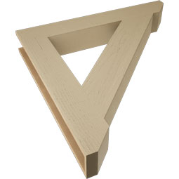 Ekena Millwork - BKTUR055X38X38TRA06RCPR - Timberthane Faux Wood Traditional Style Bracket, Slat Ends, 5 1/2"W x 38"D x 38"H, Primed Tan