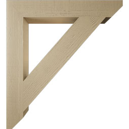 Ekena Millwork - BKTUR055X38X42TRA06RCPR - Timberthane Faux Wood Traditional Style Bracket, Slat Ends, 5 1/2"W x 38"D x 42"H, Primed Tan