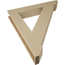 Ekena Millwork - BKTUR055X38X42TRA06RCPR - Timberthane Faux Wood Traditional Style Bracket, Slat Ends, 5 1/2"W x 38"D x 42"H, Primed Tan