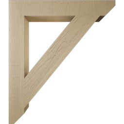Ekena Millwork - BKTUR055X38X44TRA06RCPR - Timberthane Faux Wood Traditional Style Bracket, Slat Ends, 5 1/2"W x 38"D x 44"H, Primed Tan