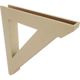Ekena Millwork - BKTUR055X38X46TRA06RCPR - Timberthane Faux Wood Traditional Style Bracket, Slat Ends, 5 1/2"W x 38"D x 46"H, Primed Tan