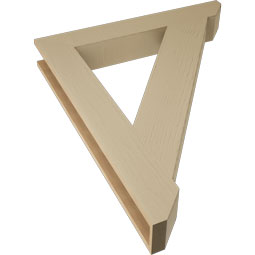 Ekena Millwork - BKTUR055X38X46TRA06RCPR - Timberthane Faux Wood Traditional Style Bracket, Slat Ends, 5 1/2"W x 38"D x 46"H, Primed Tan