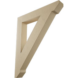 Ekena Millwork - BKTUR055X38X46TRA06RCPR - Timberthane Faux Wood Traditional Style Bracket, Slat Ends, 5 1/2"W x 38"D x 46"H, Primed Tan