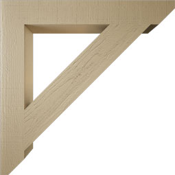 Ekena Millwork - BKTUR055X40X40TRA06RCPR - Timberthane Faux Wood Traditional Style Bracket, Slat Ends, 5 1/2"W x 40"D x 40"H, Primed Tan
