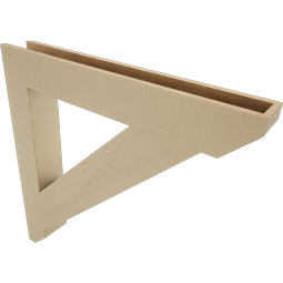 Ekena Millwork - BKTUR055X40X40TRA06RCPR - Timberthane Faux Wood Traditional Style Bracket, Slat Ends, 5 1/2"W x 40"D x 40"H, Primed Tan