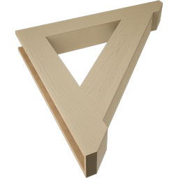 Ekena Millwork - BKTUR055X40X40TRA06RCPR - Timberthane Faux Wood Traditional Style Bracket, Slat Ends, 5 1/2"W x 40"D x 40"H, Primed Tan