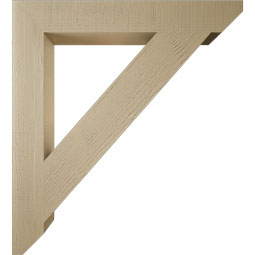 Ekena Millwork - BKTUR055X40X44TRA06RCPR - Timberthane Faux Wood Traditional Style Bracket, Slat Ends, 5 1/2"W x 40"D x 44"H, Primed Tan