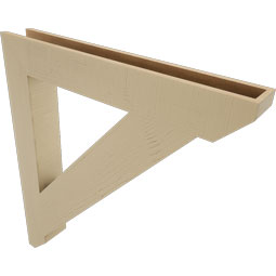 Ekena Millwork - BKTUR055X40X44TRA06RCPR - Timberthane Faux Wood Traditional Style Bracket, Slat Ends, 5 1/2"W x 40"D x 44"H, Primed Tan