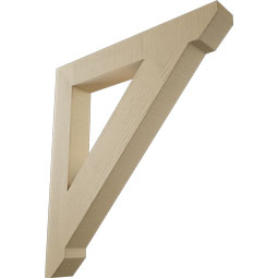 Ekena Millwork - BKTUR055X40X44TRA06RCPR - Timberthane Faux Wood Traditional Style Bracket, Slat Ends, 5 1/2"W x 40"D x 44"H, Primed Tan