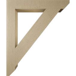 Ekena Millwork - BKTUR055X40X48TRA06RCPR - Timberthane Faux Wood Traditional Style Bracket, Slat Ends, 5 1/2"W x 40"D x 48"H, Primed Tan