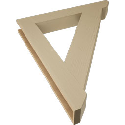 Ekena Millwork - BKTUR055X40X48TRA06RCPR - Timberthane Faux Wood Traditional Style Bracket, Slat Ends, 5 1/2"W x 40"D x 48"H, Primed Tan