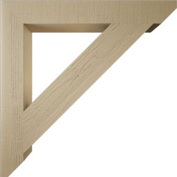 Ekena Millwork - BKTUR055X42X42TRA06RCPR - Timberthane Faux Wood Traditional Style Bracket, Slat Ends, 5 1/2"W x 42"D x 42"H, Primed Tan