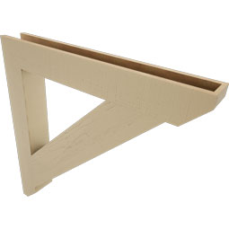 Ekena Millwork - BKTUR055X42X42TRA06RCPR - Timberthane Faux Wood Traditional Style Bracket, Slat Ends, 5 1/2"W x 42"D x 42"H, Primed Tan