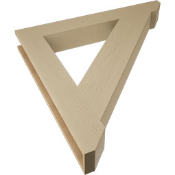 Ekena Millwork - BKTUR055X42X42TRA06RCPR - Timberthane Faux Wood Traditional Style Bracket, Slat Ends, 5 1/2"W x 42"D x 42"H, Primed Tan