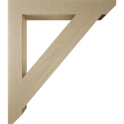 Ekena Millwork - BKTUR055X42X48TRA06RCPR - Timberthane Faux Wood Traditional Style Bracket, Slat Ends, 5 1/2"W x 42"D x 48"H, Primed Tan