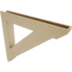 Ekena Millwork - BKTUR055X44X44TRA06RCPR - Timberthane Faux Wood Traditional Style Bracket, Slat Ends, 5 1/2"W x 44"D x 44"H, Primed Tan