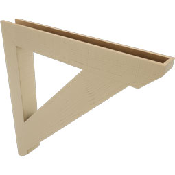 Ekena Millwork - BKTUR055X44X48TRA06RCPR - Timberthane Faux Wood Traditional Style Bracket, Slat Ends, 5 1/2"W x 44"D x 48"H, Primed Tan