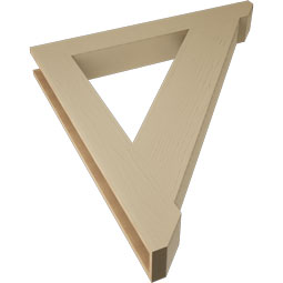 Ekena Millwork - BKTUR055X44X48TRA06RCPR - Timberthane Faux Wood Traditional Style Bracket, Slat Ends, 5 1/2"W x 44"D x 48"H, Primed Tan