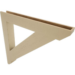 Ekena Millwork - BKTUR055X46X46TRA06RCPR - Timberthane Faux Wood Traditional Style Bracket, Slat Ends, 5 1/2"W x 46"D x 46"H, Primed Tan