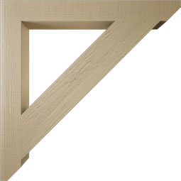 Ekena Millwork - BKTUR055X48X48TRA06RCPR - Timberthane Faux Wood Traditional Style Bracket, Slat Ends, 5 1/2"W x 48"D x 48"H, Primed Tan