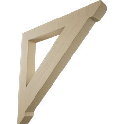 Ekena Millwork - BKTUR055X48X48TRA06RCPR - Timberthane Faux Wood Traditional Style Bracket, Slat Ends, 5 1/2"W x 48"D x 48"H, Primed Tan