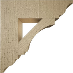 Ekena Millwork - BKTUR035X14X14IMP01RCPR - Timberthane Faux Wood Imperial Style Bracket, Traditional Ends, 3 1/2"W x 14"D x 14"H, Primed Tan
