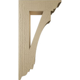 Ekena Millwork - BKTUR035X14X26IMP01RCPR - Timberthane Faux Wood Imperial Style Bracket, Traditional Ends, 3 1/2"W x 14"D x 26"H, Primed Tan