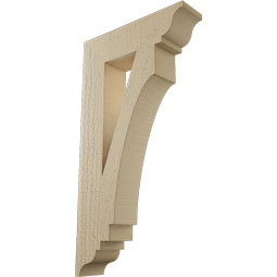 Ekena Millwork - BKTUR035X14X26IMP01RCPR - Timberthane Faux Wood Imperial Style Bracket, Traditional Ends, 3 1/2"W x 14"D x 26"H, Primed Tan