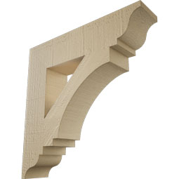 Ekena Millwork - BKTUR035X16X16IMP01RCPR - Timberthane Faux Wood Imperial Style Bracket, Traditional Ends, 3 1/2"W x 16"D x 16"H, Primed Tan