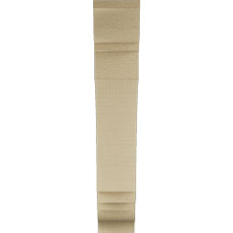Ekena Millwork - BKTUR035X16X20IMP01RCPR - Timberthane Faux Wood Imperial Style Bracket, Traditional Ends, 3 1/2"W x 16"D x 20"H, Primed Tan