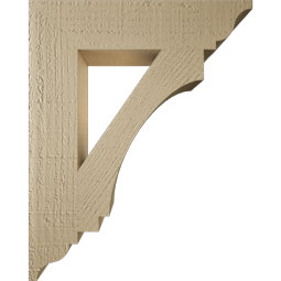 Ekena Millwork - BKTUR035X16X20IMP01RCPR - Timberthane Faux Wood Imperial Style Bracket, Traditional Ends, 3 1/2"W x 16"D x 20"H, Primed Tan