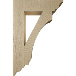 Ekena Millwork - BKTUR035X16X24IMP01RCPR - Timberthane Faux Wood Imperial Style Bracket, Traditional Ends, 3 1/2"W x 16"D x 24"H, Primed Tan