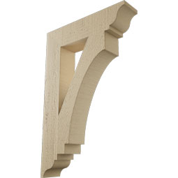 Ekena Millwork - BKTUR035X16X24IMP01RCPR - Timberthane Faux Wood Imperial Style Bracket, Traditional Ends, 3 1/2"W x 16"D x 24"H, Primed Tan