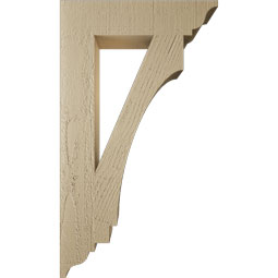 Ekena Millwork - BKTUR035X16X28IMP01RCPR - Timberthane Faux Wood Imperial Style Bracket, Traditional Ends, 3 1/2"W x 16"D x 28"H, Primed Tan